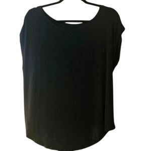 GAP Black Flowy Short Sleeve Blouse Size Medium